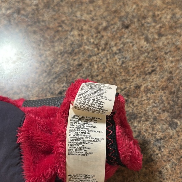 The North Face Thermal Fleece Mittens Size Medium Fuchsia Gray Soft Warm - Picture 8 of 9